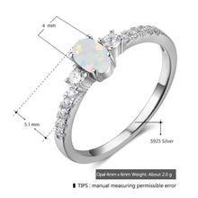 Load image into Gallery viewer, Opal Rings 925 Sterling Silver Cubic Zirconia Women Wedding Ring Simple Thin Female Finger Rings Fine Jewelry - Shop &amp; Buy
