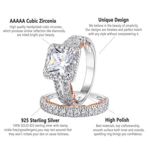 Load image into Gallery viewer, Original 925 Sterling Silver Two Tone Gold Wedding Engagement Rings Set for Women Princess Cut AAAAA CZ Fine Jewelry - Shop &amp; Buy
