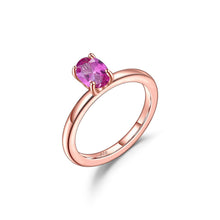 Load image into Gallery viewer, Oval Lab Pink Sapphire Solitaire Engagement Ring 925 Sterling Silver Dainty Wedding Rings Anniversary Promise Gift - Shop &amp; Buy
