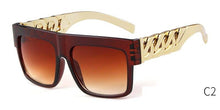 Load image into Gallery viewer, Oversized Hip Hop Sunglasses Men Women Brand Design Flat Top Retro Square Black Sun Glasses Gold Plastic Chain Frame - Shop &amp; Buy
