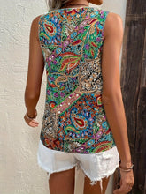 Load image into Gallery viewer, Paisley Print Sleeveless Tank Top, Casual Contrast Lace V Neck Tank Top For Summer - Shop &amp; Buy
