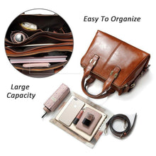 Load image into Gallery viewer, Patent Leather Satchel Bag for Women Fashion Top Handle Handbag Work Tote Purse with Triple Compartments Briefcase - Shop &amp; Buy
