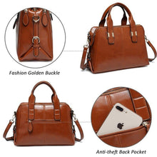 Load image into Gallery viewer, Patent Leather Satchel Bag for Women Fashion Top Handle Handbag Work Tote Purse with Triple Compartments Briefcase - Shop &amp; Buy