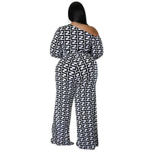 Load image into Gallery viewer, Perl Autumn Full Sleeve Plus Size Clothing for Women Sets Printed Straight Jumpsuit with Belt Fashion Overall Big Size Rompers - Shop &amp; Buy
