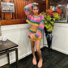 Load image into Gallery viewer, Perl Autumn Women New Sexy Knitted Long Sleeve Two Piece Set Crop Sweater Top+skirt Suit Winter Matching Set Warm Clothing - Shop &amp; Buy
