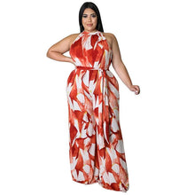 Load image into Gallery viewer, Perl Fashion Printed Holiday Jumpsuit for Women Plus Size Sleeveless Summer Outfit Casual Wide Leg Jumpsuit Overall Big Size - Shop &amp; Buy

