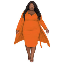 Load image into Gallery viewer, Perl Plus Size Tube Top Dress +long Coat Suit Two Piece Set Women Outfits Solid Matching Set - Shop &amp; Buy
