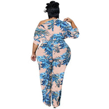 Load image into Gallery viewer, Perl Plus Size Women Clothing Printed Jumpsuit for Ladies Casual Half of Sleeve Rompers Fashion Overall Summer Outfit - Shop &amp; Buy
