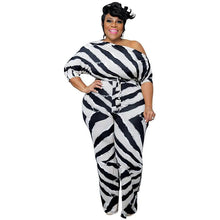 Load image into Gallery viewer, Perl Plus Size Women Clothing Printed Jumpsuit for Ladies Casual Half of Sleeve Rompers Fashion Overall Summer Outfit - Shop &amp; Buy
