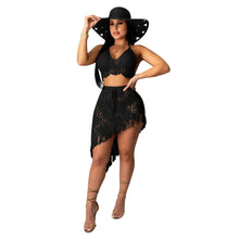 Load image into Gallery viewer, Perl Sexy Hand-crocheted Fringe Casual Suit Beach Swimsuit Set Tassel Hollow Out Two Piece Set Women Outfit Matching Set - Shop &amp; Buy
