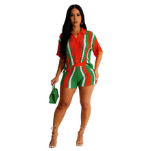 Load image into Gallery viewer, Perl Sexy Knitted Hollow Out Patchwork Two Piece Set Women Outfit Single Breasted +shorts Suit - Shop &amp; Buy
