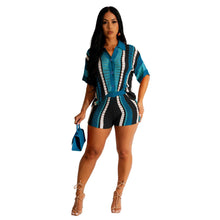 Load image into Gallery viewer, Perl Sexy Knitted Hollow Out Patchwork Two Piece Set Women Outfit Single Breasted +shorts Suit - Shop &amp; Buy
