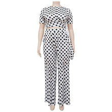 Load image into Gallery viewer, Perl Vintage Wave Dot Crop Top+loose Pants Suit Plus Size Summer Outfit Women Matching Set Fashion Two Piece Tracksuit - Shop &amp; Buy
