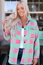 Load image into Gallery viewer, Plaid Button Front Dropped Shoulder Shacket - Shop &amp; Buy
