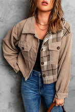 Load image into Gallery viewer, Plaid Corduroy Dropped Shoulder Jacket - Shop &amp; Buy