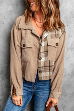 Load image into Gallery viewer, Plaid Corduroy Dropped Shoulder Jacket - Shop &amp; Buy