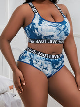 Load image into Gallery viewer, Plus Size Active Lingerie Set - Bold Tie Dye Racer Back Bra &amp; High-Waist Panty - Shop &amp; Buy
