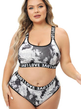 Load image into Gallery viewer, Plus Size Active Lingerie Set - Bold Tie Dye Racer Back Bra &amp; High-Waist Panty - Shop &amp; Buy
