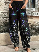 Load image into Gallery viewer, Plus Size Boho Pants, Womens Plus Paisley Print Wide Leg Loose Harem Trousers With Pockets - Shop &amp; Buy
