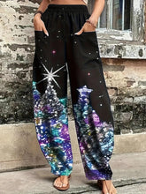 Load image into Gallery viewer, Plus Size Boho Pants, Womens Plus Paisley Print Wide Leg Loose Harem Trousers With Pockets - Shop &amp; Buy
