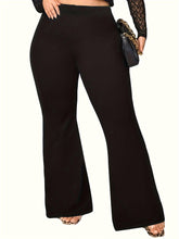Load image into Gallery viewer, Plus Size Business Pants 3 Pack, Elegant Elastic High Rise Medium Stretch Flared Leg Trousers - Shop &amp; Buy
