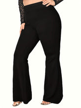 Load image into Gallery viewer, Plus Size Business Pants 3 Pack, Elegant Elastic High Rise Medium Stretch Flared Leg Trousers - Shop &amp; Buy
