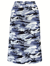 Load image into Gallery viewer, Plus Size Camo Print Skirt, Casual Drawstring Waist Skirt For Spring &amp; Summer, Womens Plus Size Clothing - Shop &amp; Buy
