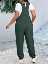 Load image into Gallery viewer, Plus Size Casual Cami Jumpsuit, Women Plus Heathered V Neck Tapered Leg Cami Jumpsuit With Pockets - Shop &amp; Buy
