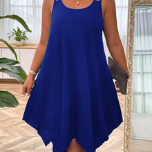 Load image into Gallery viewer, Plus Size Chic Asymmetrical Cami Dress - Flattering Sleeveless Design, Versatile for Spring &amp; Summer - Shop &amp; Buy

