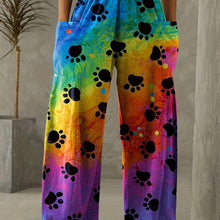 Load image into Gallery viewer, Plus Size Colorful Print Wide Leg Pants, Casual Pocket Elastic Waist Pants, Womens Plus Size Clothing - Shop &amp; Buy
