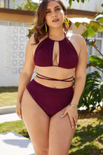 Load image into Gallery viewer, Plus Size Cutout Tied Backless Bikini Set - Shop &amp; Buy