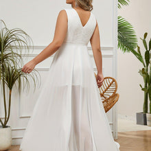 Load image into Gallery viewer, Plus Size Elegant V-Neck Fit and Flare Solid Chiffon Bridesmaid Dress - Shop &amp; Buy
