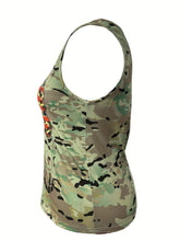 Load image into Gallery viewer, Plus Size Fashion Camo Tank Top - Colorblock Cut Out Grommet Design with Lace Up Detail - Shop &amp; Buy
