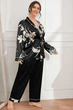 Load image into Gallery viewer, Plus Size Floral Belted Robe and Pants Pajama Set - Shop &amp; Buy