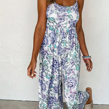 Load image into Gallery viewer, Plus Size Floral Glam Jumpsuit - Comfortable High Stretch, Pleated Cami Style - Shop &amp; Buy
