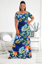 Load image into Gallery viewer, Plus Size Floral Off-Shoulder Short Sleeve Fishtail Dress - Shop &amp; Buy