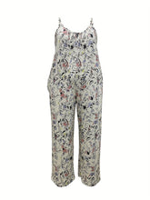 Load image into Gallery viewer, Plus Size Floral Print Cami Wide Leg Jumpsuit, Casual Sleeveless One Piece Jumpsuit - Shop &amp; Buy
