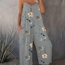 Load image into Gallery viewer, Plus Size Floral Print Slip Jumpsuit, Casual Sleeveless Pocket Jumpsuit, Women Plus Size Clothing - Shop &amp; Buy
