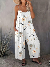Load image into Gallery viewer, Plus Size Floral Print Slip Jumpsuit, Casual Sleeveless Pocket Jumpsuit, Women Plus Size Clothing - Shop &amp; Buy
