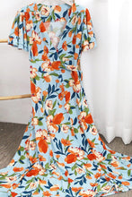 Load image into Gallery viewer, Plus Size Floral Surplice Neck Flutter Sleeve Dress - Shop &amp; Buy
