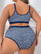Load image into Gallery viewer, Plus Size Leopard Print Lingerie Set - Flattering High Waisted Bikini Style, Supportive Full Coverage Bra - Shop &amp; Buy
