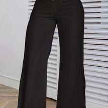 Load image into Gallery viewer, Plus Size Mesh Stitching Wide Leg Pants, Casual High Waist Pants, Womens Plus Size Clothing - Shop &amp; Buy
