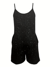 Load image into Gallery viewer, Plus Size Sequin Slip Romper, Casual Sleeveless Romper With Pockets, Women Plus Size Clothing - Shop &amp; Buy
