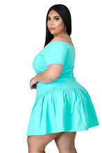 Load image into Gallery viewer, Plus Size Sets Skirts Women Fashion Casual Crop Top Mini Skirt Two Piece Solid Outfits New Uniform Summer - Shop &amp; Buy
