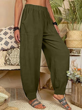 Load image into Gallery viewer, Plus Size Solid Pocket Baggy Joggers, Casual Elastic Waist Pants For Spring &amp; Summer - Shop &amp; Buy
