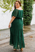 Load image into Gallery viewer, Plus Size Swiss Dot Off-Shoulder Tiered Dress - Shop &amp; Buy