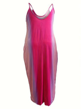 Load image into Gallery viewer, Plus Size Tie Dye Charm - V Neck Flowy Cami Maxi Dress for Women - Comfortable Stretch - Shop &amp; Buy
