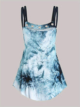 Load image into Gallery viewer, Plus Size Wide Strap Tie Dye Print Ruched Cami Top - Soft Slight Stretch Polyester Fabric - Shop &amp; Buy
