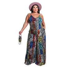 Load image into Gallery viewer, Plus Size Women Tank Jumpsuit 4xl Print Trousers Wide Leg Casua Summer Holiday One Piece Bodysuit - Shop &amp; Buy
