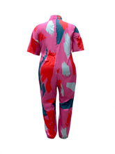Load image into Gallery viewer, Plus Size Womens Fashion Romper - Bold Color Block Print, Comfortable Button Up Jumpsuit - Shop &amp; Buy
